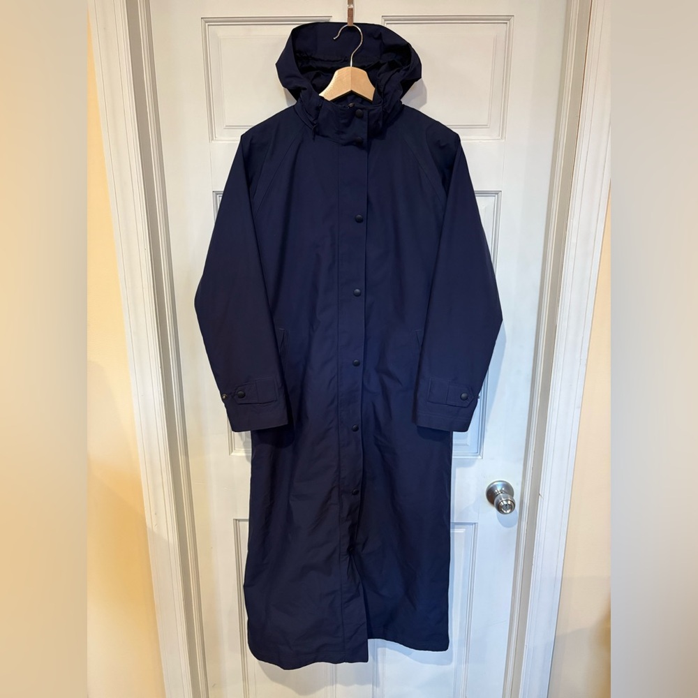L.L. Bean Navy Hooded Long Coat
